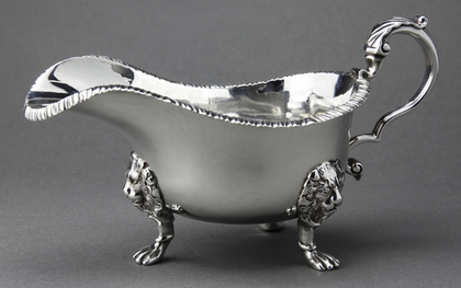 Silver Sauce Boat - Lion Mask and Paw Feet - Pairpoint Brothers